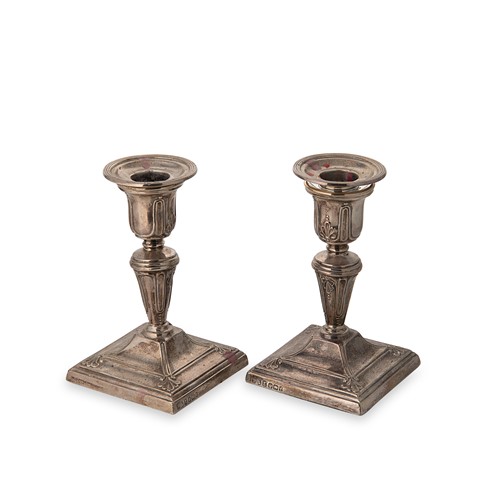 Lot 368 - A pair of Victorian silver library candlesticks