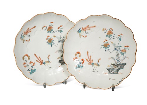 Lot 112 - A pair of Chelsea bowls with fluted shaped rims, circa 1754-55