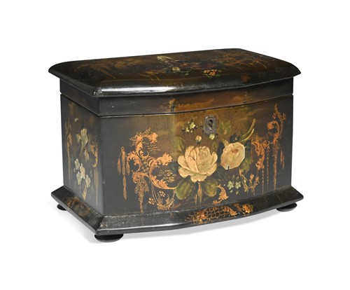 Lot 644 - A Victorian papier-mâché tea caddy