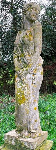 Lot 437 - A reconstituted stone classical style standing female figure, late 20th century