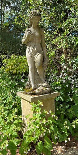 Lot 823 - A reconstituted stone standing female statue, late 20th century
