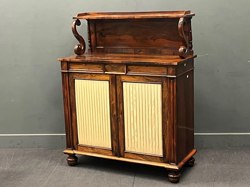 Lot 611 - A William IV rosewood chiffonier the raised...