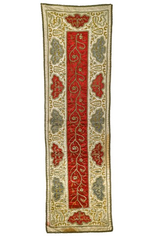 Lot 89 - An Eastern silk table runner, probably 19th century