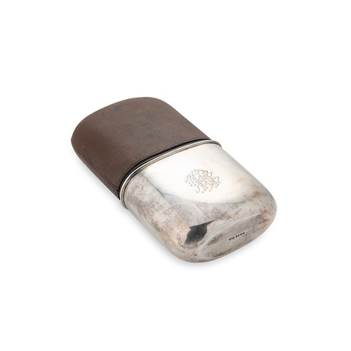 Lot 378 - A Victorian silver and glass hip flask