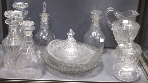 Lot 119 - Mixed group of mainly 19th century cut glass...