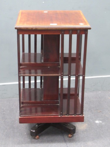 Lot 650 - An Edwardian inlaid mahogany revolving...