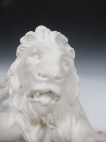 Lot 1 - A Parian ware figure group of Una and the Lion,...