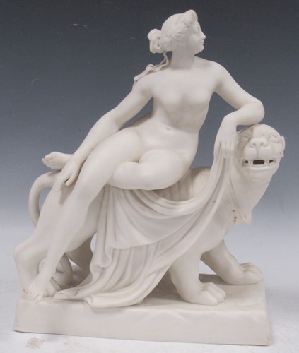 Lot 2 - A Minton Parian figure group of Ariadne and...