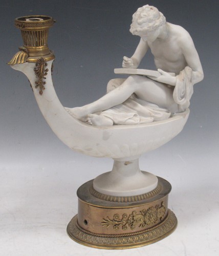 Lot 22 - A Parian and gilt metal mounted Empire style...