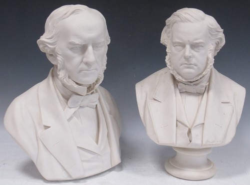 Lot 30 - Two 19th century Adams & Co. Parian busts of...