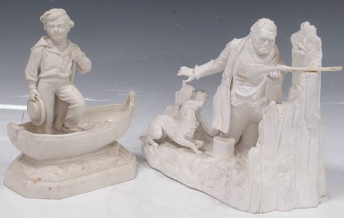 Lot 37 - A Minton Parian figural group of a gamekeeper,...