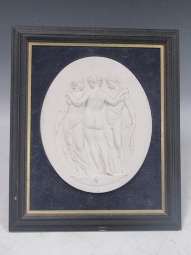 Lot 44 - A Sevres biscuit porcelain plaque of the Three...