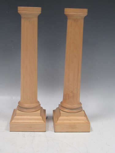 Lot 65 - A pair of Linley carved wood candlesticks,...