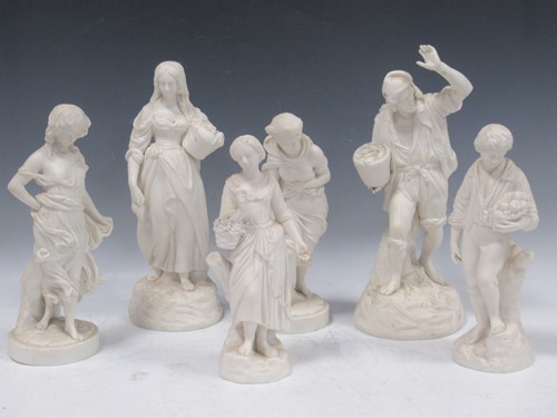 Lot 32 - A 19th century Parian pair of figures of...