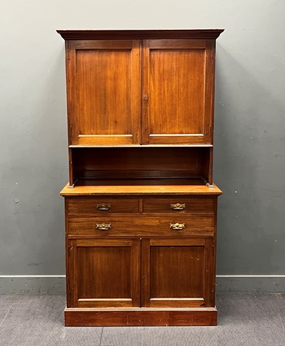 Lot 626 - An Edwardian mahogany two-section cabinet, the...