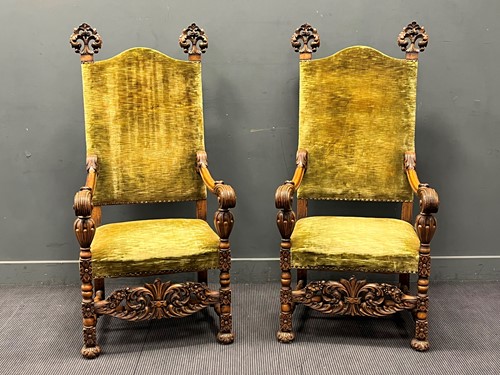 Lot 583 - A pair of 17th century French style stained...