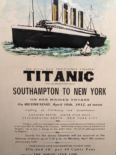 Lot 479 - Titanic Interest poster and news clipping,...