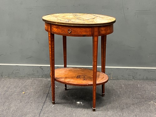 Lot 625 - A French marble topped occasional table, oval...