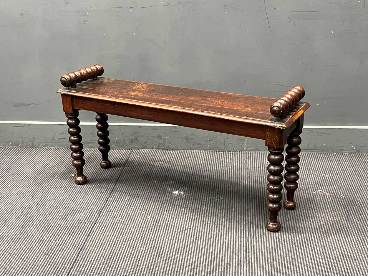 Lot 593 - An oak window seat, late 19th century, with...