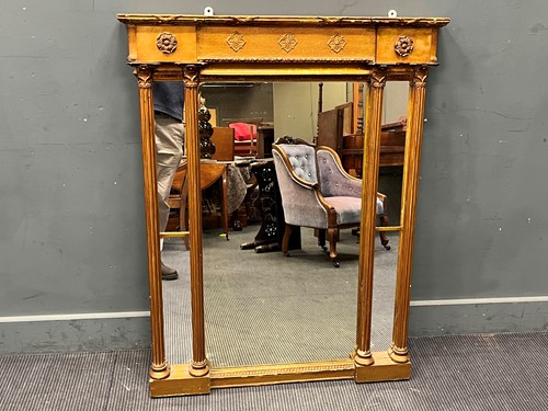 Lot 551 - A Victorian and later gilt overmantel mirror,...