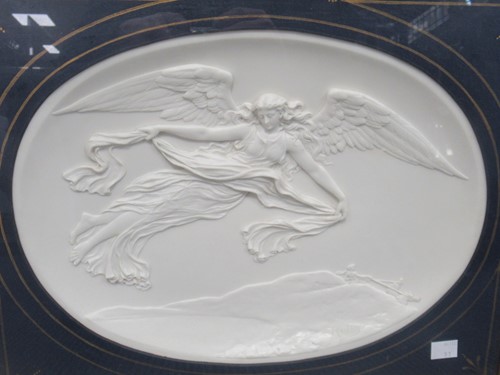 Lot 46 - A Royal Worcester oval Parian plaque, by...