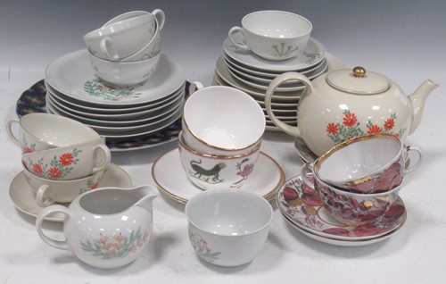 Lot 121 - Two German or Austrian hand-decorated part tea...