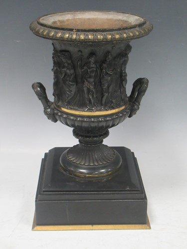 Lot 67 - A late 19th century bronzed campana vase with...