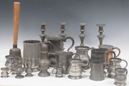 Lot 167 - A collection of pewter to include a set of...