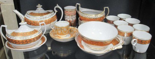 Lot 128 - Chamberlain's Worcester part tea service with...