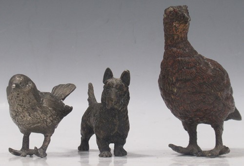 Lot 190 - Cold painted bronze Grouse, Continental,...