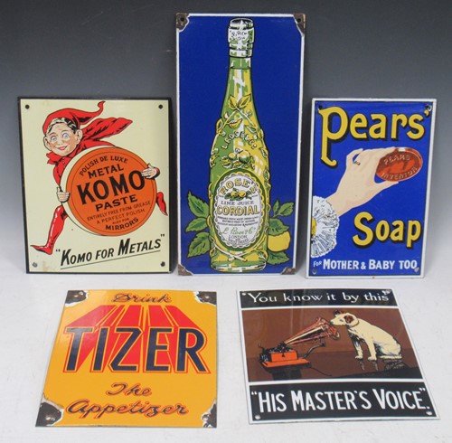 Lot 199 - A group of five reproduction enamel...