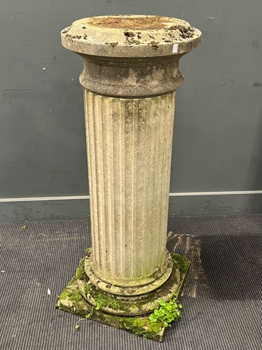 Lot 689 - A moulded reconstituted stone column 109cm...