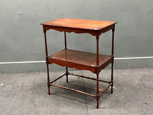 Lot 586 - A George III style mahogany two tier table on...
