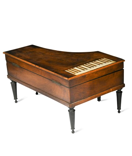 Lot 257 - A French Palais Royale mahogany 'grand piano' musical necessaire, 19th century