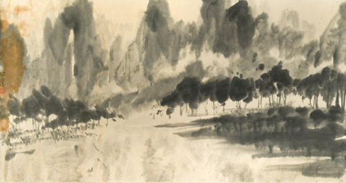 Lot 54 - Fang Zhaoling (Chinese 2014-2006 - Lydia Fang) Mountains, trees and river