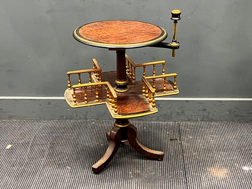 Lot 577 - A late Victorian amboyna, ebonised and parcel...