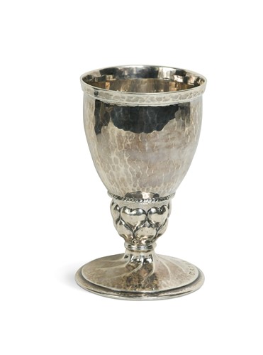 Lot 207 - Omar Ramsden, an Arts & Crafts silver goblet, London, 1928