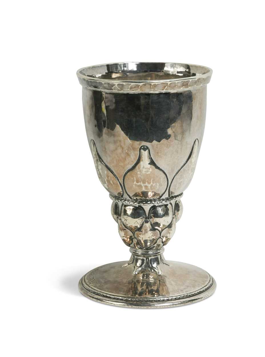 Lot 208 - Omar Ramsden, an Arts & Crafts silver goblet, London, 1928