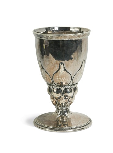 Lot 208 - Omar Ramsden, an Arts & Crafts silver goblet, London, 1928