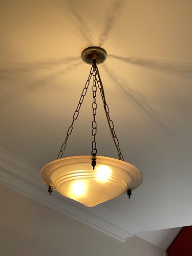 Lot 670 - A glass ceiling plafonnier of frosted finish,...
