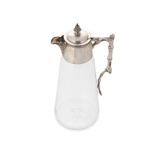Lot 372 - A Victorian silver topped glass claret jug