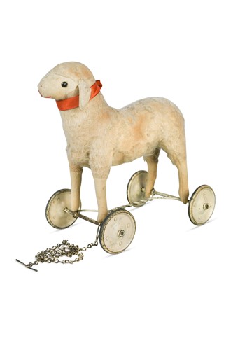 Lot 199 - A toy pull-along lamb, early 20th century