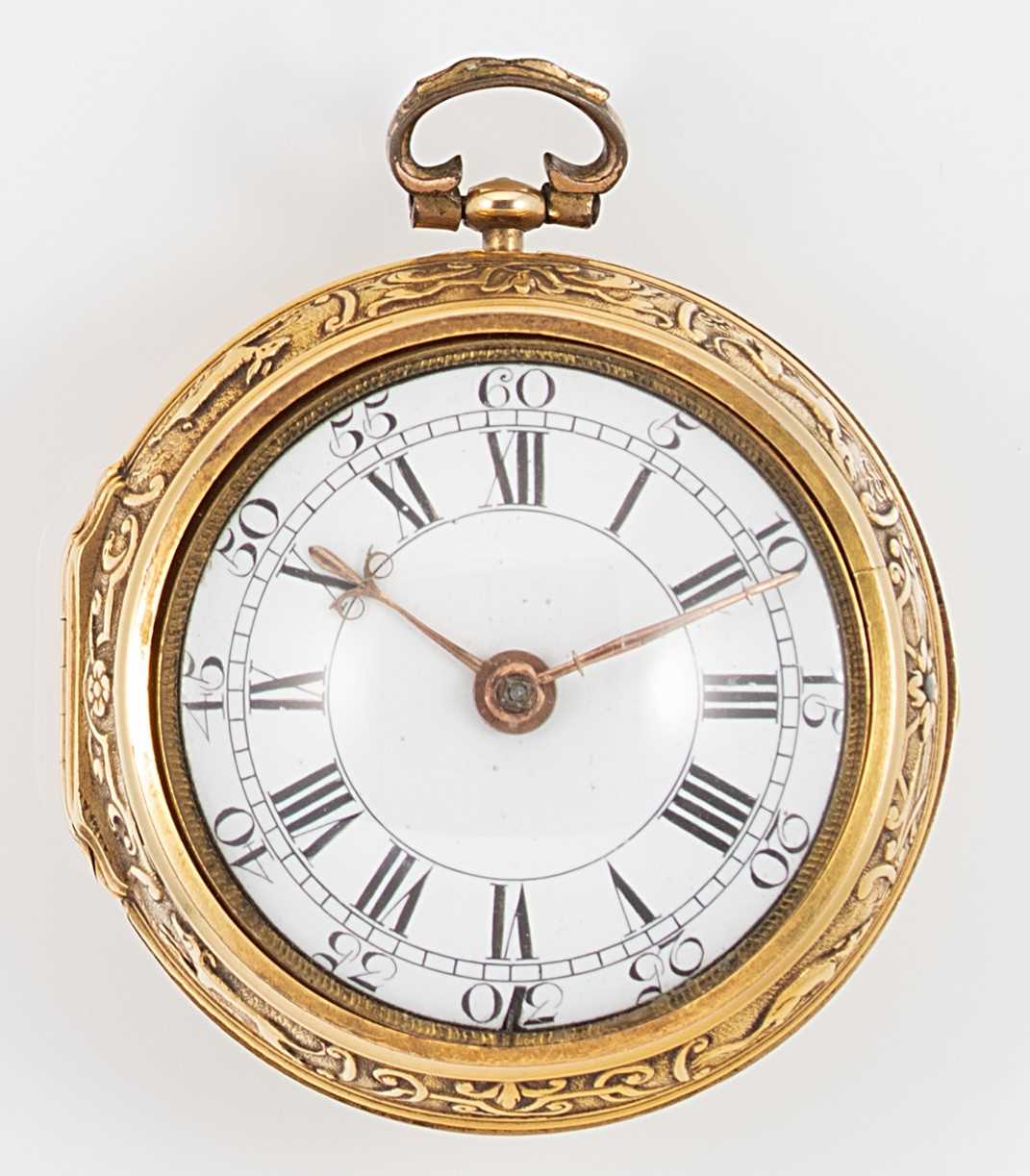 Lot 246 - Ralph Threlkeld, London - An early 18th century gold pair cased pocket watch
