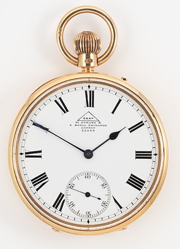 Lot 229 - Dent, London - An early 20th century 18ct gold open faced pocket watch