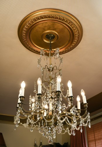 Lot 267 - A twelve-light brass chandelier, early 20th century