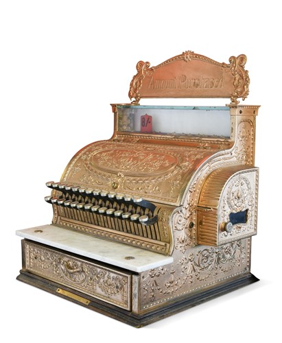 Lot 320 - A National gilt brass cash register, early 20th century