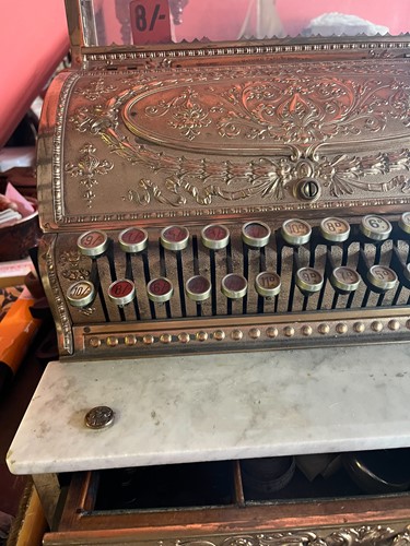 Lot 320 - A National gilt brass cash register, early 20th century