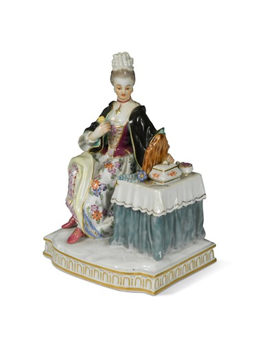 Lot 275 - A Meissen figure emblematic of sight, early 20th century