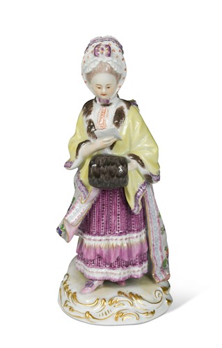 Lot 280 - A Meissen figure of the Racegoer's Companion, circa 1900