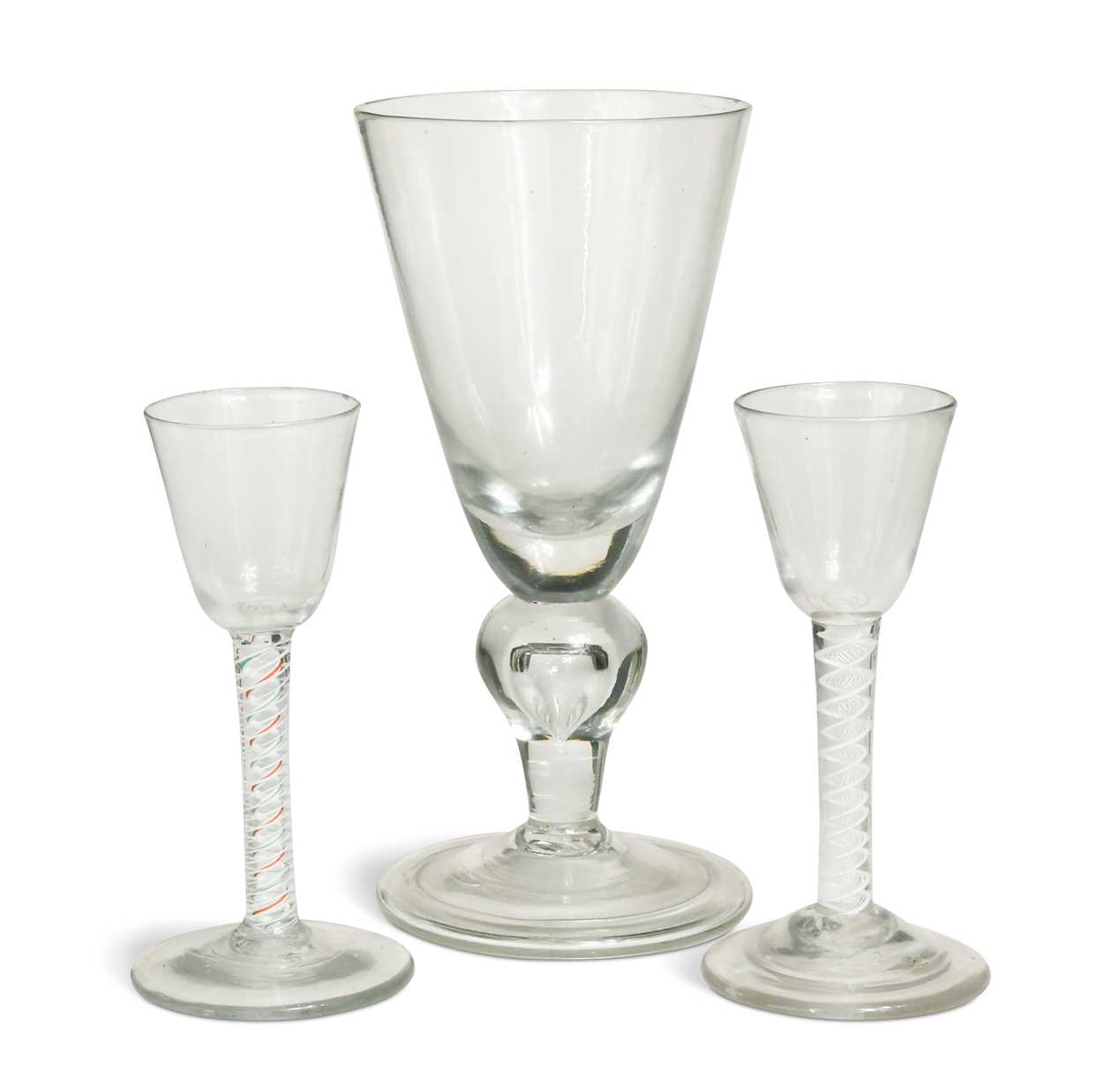 Lot 372 - A heavy baluster wine glass, early 18th century